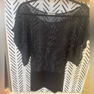 Black Sheer Knit Top